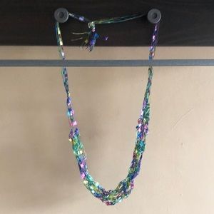 Jewel-toned hand-embroidered necklace | BRAND NEW